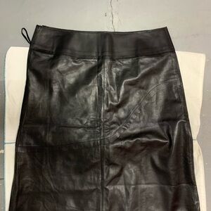 Elegant Black Leather Skirt